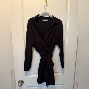 Zara Midnight Black Wrap Dress